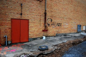 Esquire Theater Alley and fire door 10-28-2009