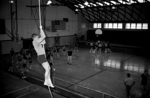 Central High School's phys ed rope climb