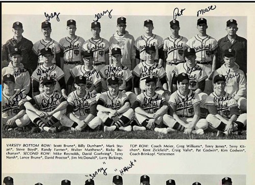 1969 Girardot Terry Jones w baseball team P 14 500x363 Koran Burning Preacher Terry Jones and Rush Limbaugh: Class of 69