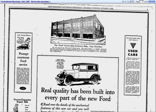 Ford Groves 10-03-1929 The Southeast Missourian