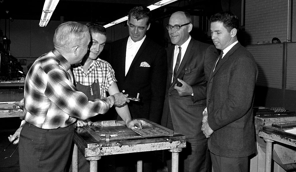 Missourian composing room employees meet actor Rory Calhoun c 1966 25 
