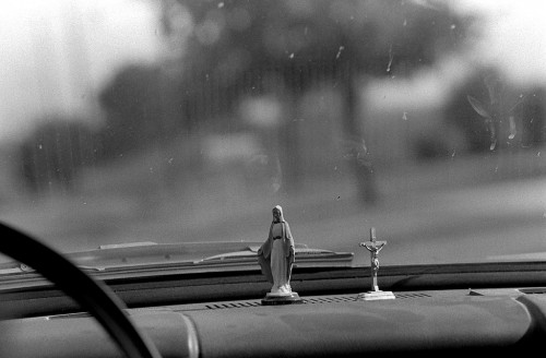 Religious statues on dashboard 09-06-1967