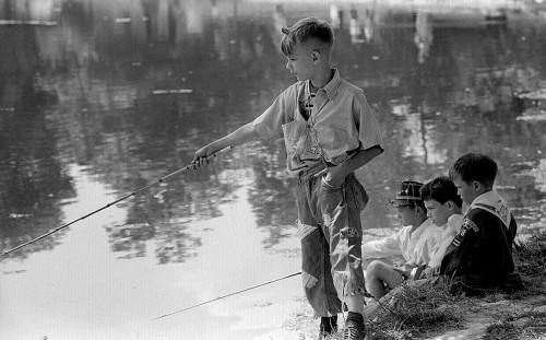 Scouts fishing