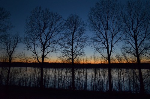 Thebes sunset over Mississippi River 03-28-2016