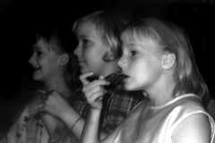 Infrared photos of kids watching Beatles movie