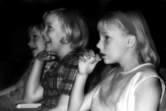 Infrared photos of kids watching Beatles movie