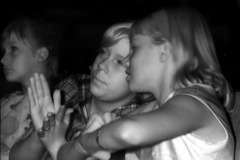 Infrared photos of kids watching Beatles movie