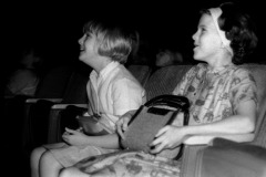 Infrared photos of kids watching Beatles movie