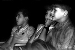 Infrared photos of kids watching Beatles movie