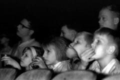 Infrared photos of kids watching Beatles movie