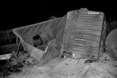 Frisco train derailment north of Neely's Landing 03-07-1966. Ran in Missourian 03-08