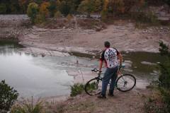 Mark Steinhoff climbs Tower Rock with bicycle 10-12-2003