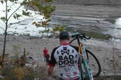 Mark Steinhoff climbs Tower Rock with bicycle 10-12-2003