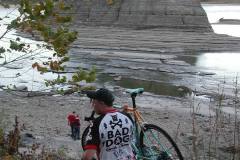 Mark Steinhoff climbs Tower Rock with bicycle 10-12-2003