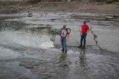 Mark Steinhoff climbs Tower Rock with bicycle 10-12-2003