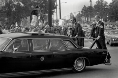 Richard Nixon, Billy Graham and protestors at Billy Graham Day 10/15/1971 in Charlotte, NC