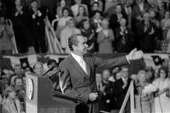 Richard Nixon, Billy Graham and protestors at Billy Graham Day 10/15/1971 in Charlotte, NC