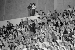 Richard Nixon, Billy Graham and protestors at Billy Graham Day 10/15/1971 in Charlotte, NC