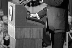 Richard Nixon, Billy Graham and protestors at Billy Graham Day 10/15/1971 in Charlotte, NC