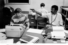 Layouts of Ohio University staffers in 1968