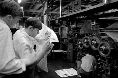 Ohio University Post staffers Tom Hodson and John Felton at Athens Messenger 09-26-1968