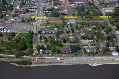 Aerial photo of Cape Girardeau between River Campus and William Street 04-17-2011
