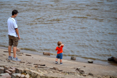 Brad Bollwert and son Carson on riverfront 09-10-2014