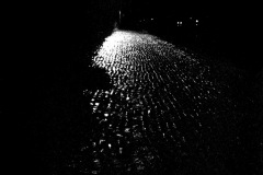 Cape Girardeau riverfront cobblestones on a rainy 08-03-1967 night.