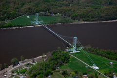 Aerial photo of suspension pipeline between Wittenberg MO and Grand Tower ILL from ILL side