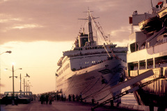 Queen Elizabeth II Royal Yacht Britannia durinv visit to Bahamas Feb. 20-21, 1975