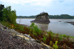 River levels were low enough for Geocachers to make it to Tower Rock by Kayak 08-04-2012