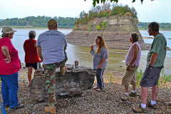 River levels were low enough for Geocachers to make it to Tower Rock by Kayak 08-04-2012