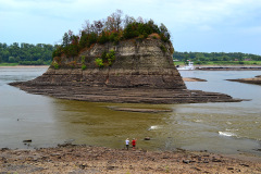 River levels were low enough for Geocachers to make it to Tower Rock by Kayak 08-04-2012