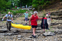 River levels were low enough for Geocachers to make it to Tower Rock by Kayak 08-04-2012