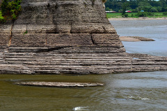 River levels were low enough for Geocachers to make it to Tower Rock by Kayak 08-04-2012