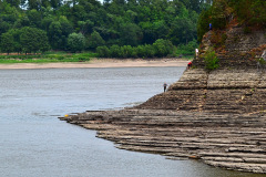 River levels were low enough for Geocachers to make it to Tower Rock by Kayak 08-04-2012