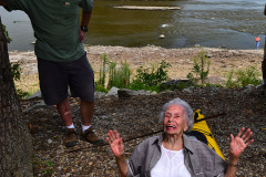 River levels were low enough for Geocachers to make it to Tower Rock by Kayak 08-04-2012 Mary Steinhoff was ready to go