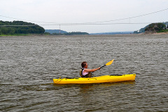 River levels were low enough for Geocachers to make it to Tower Rock by Kayak 08-04-2012