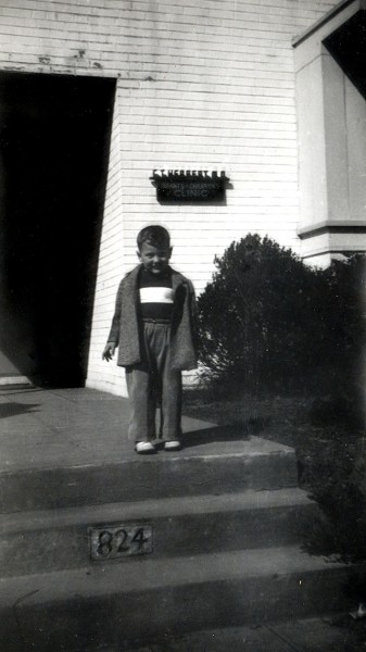 Ken Steinhoff on steps of Dr. Charles T. Herbert's Office