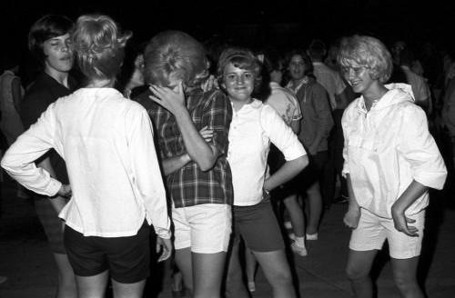 Teen dance in bank lot 8-21-64 2