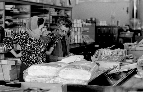 Shoppers in the notions area of Vandeven's 2-4-67