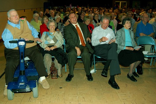 L to R: Roy Glass, Mrs. Glass, Neil Glass, Paul Nenninger, Miss Wilma Harris