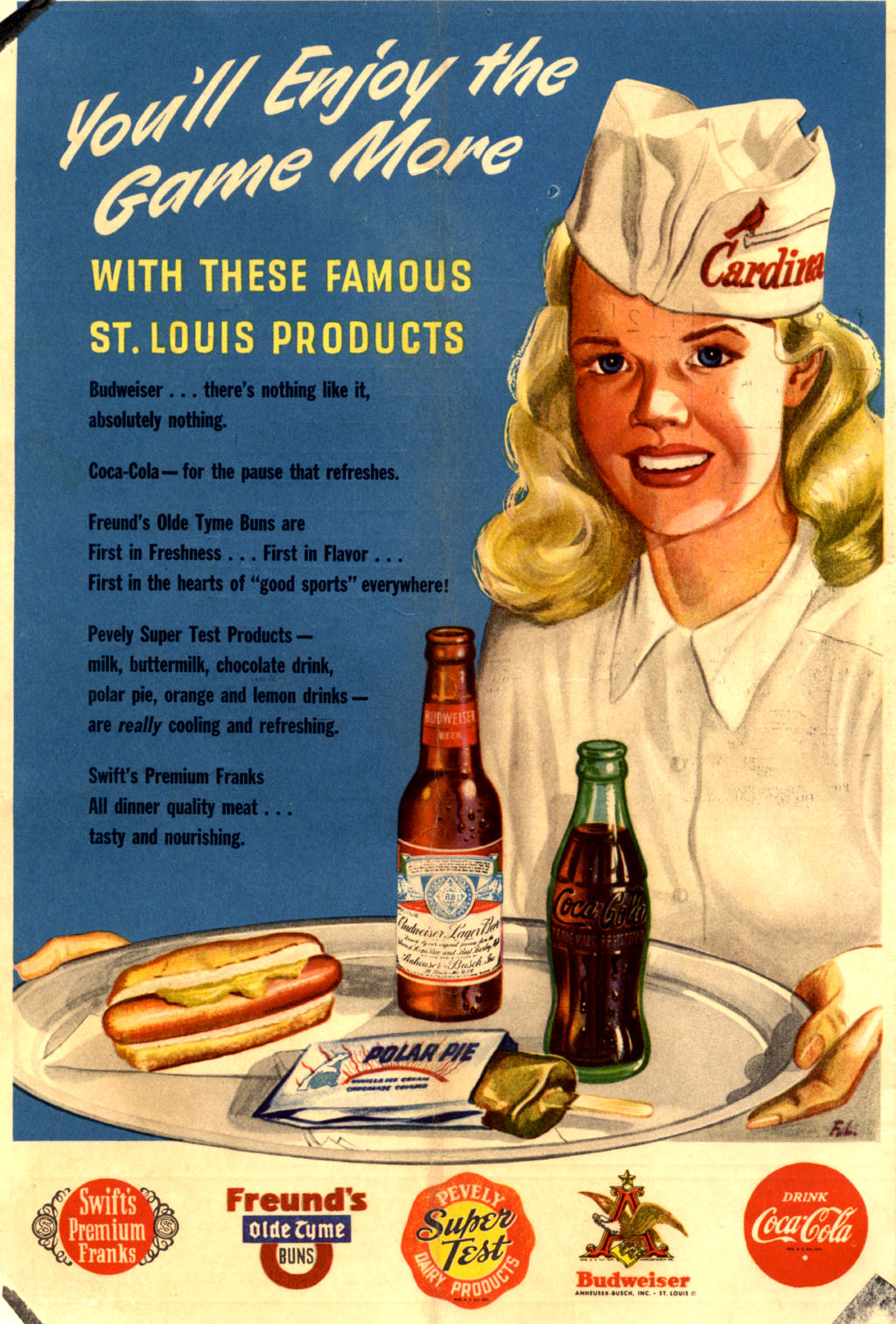 1949 ST. LOUIS CARDINALS Print Vintage Baseball Poster 