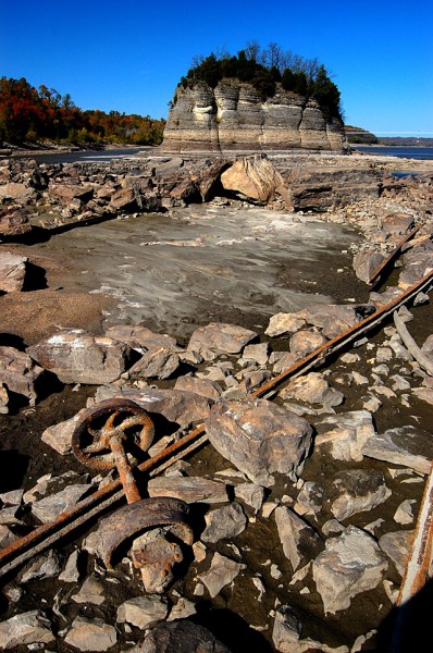 Tower rock and quarry at low water 10-28-2011