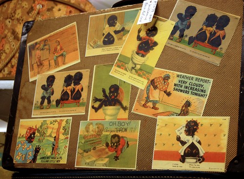 Racially-themed post cards in Cape Girardeau antique shop 10-17-2008