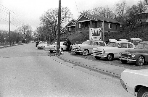 Wreck at Broadway and Perry Ave c 1966