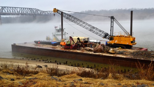 Fog on the Mississippi River in Thebes