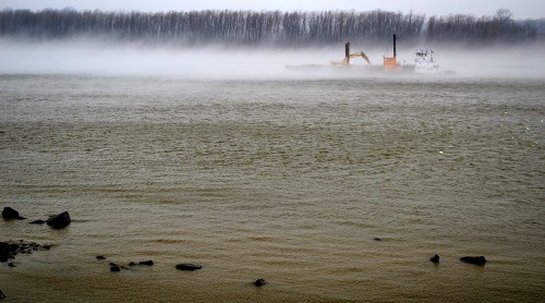 Fog on the Mississippi River in Thebes
