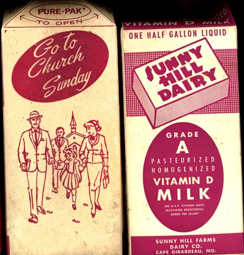 Vintage Cape Girardeau area milk cartons c 1970