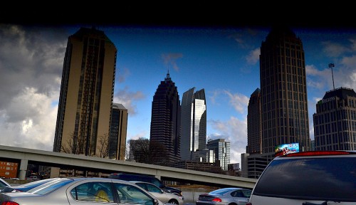 Atlanta skyline and traffic 03-05-2013
